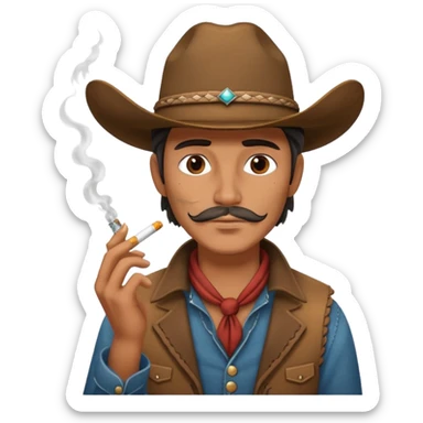 Vaquero fumando sticker