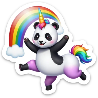A panda is dancing. A unicorn is dancing sticker