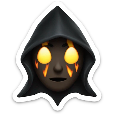 Cloaked figure with Black Flames around it sticker