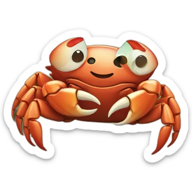 happy animal crab sticker