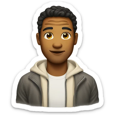 Tiger with light skinned man sticker