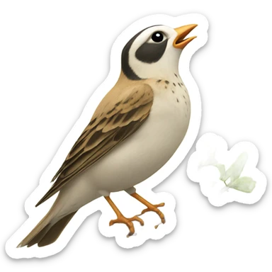 A lark sings while sitting on a branch sticker