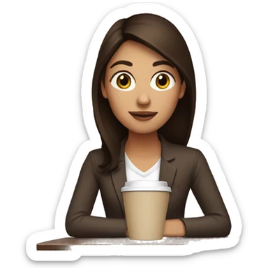 Brunette+coffee+laptop sticker