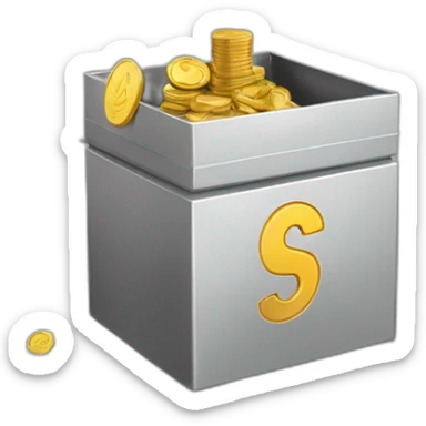 Charity box steel with coin sticker