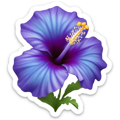 Blue hibiscus sticker