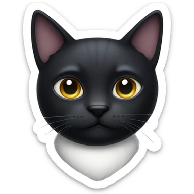 Black cat with a little white spot on his chest  sticker