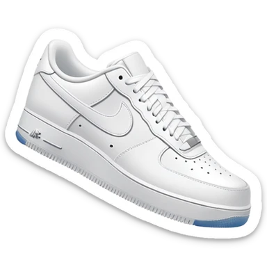 White Nike Air Force 1 sneaker with clean design and Nike swoosh sticker