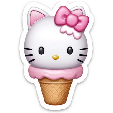 Ice cream hello kitty sticker