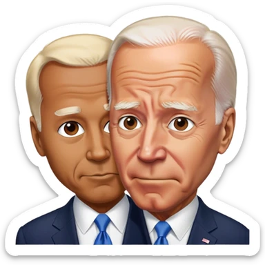 Joe Biden sniffing the man in the photo on the head  sticker