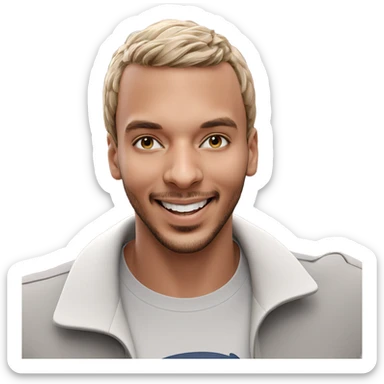 smiling boy with facial hair sticker