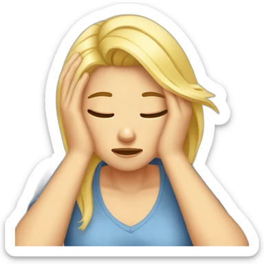 Blonde girl facepalm sticker