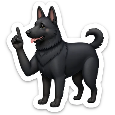 Black German shepherd giving the middle finger  sticker