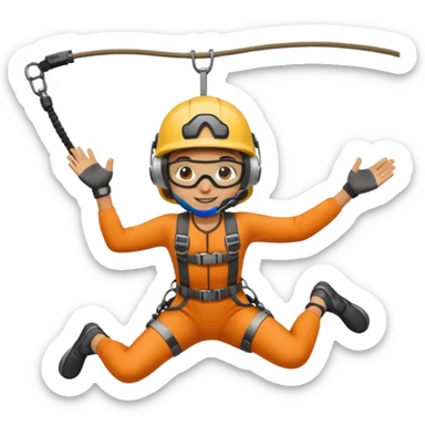 extreme sports lover face bungee jumping sticker