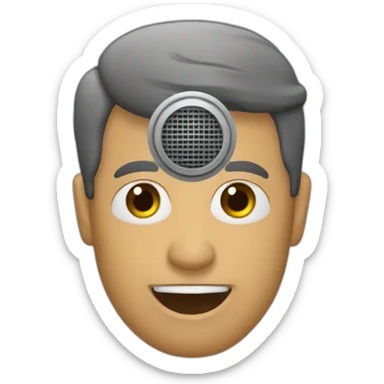 Locutor frente al microfono sticker