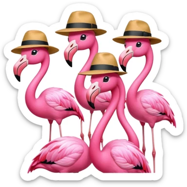 Fedora Flamingos sticker