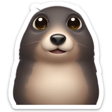 mole with beady eyes sticker