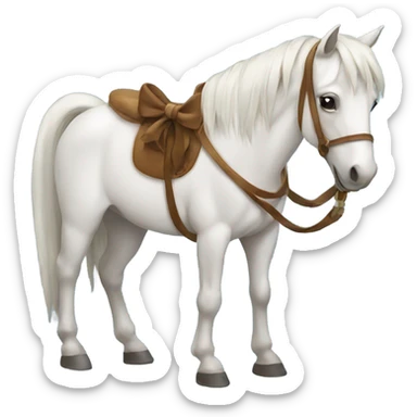 Horse with a bow sticker
