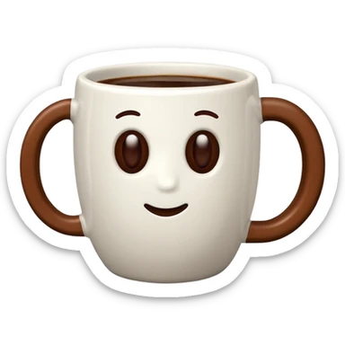Coffee Mug with coffee bean synbol sticker