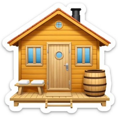 lag den mer som en rundt firkant og sort, også kan det stå SAUNA på sticker