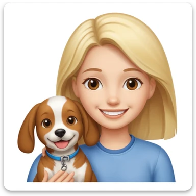 girl and her pet dog sticker