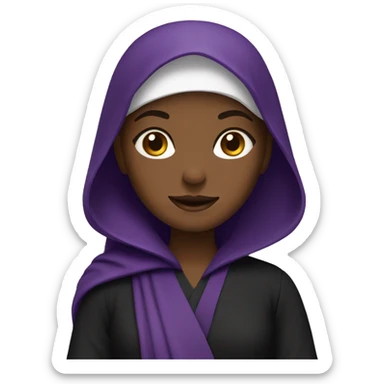 girl wearing a purple abaya sticker