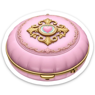 vintage rococo pale pink inflatable puffy compact sticker