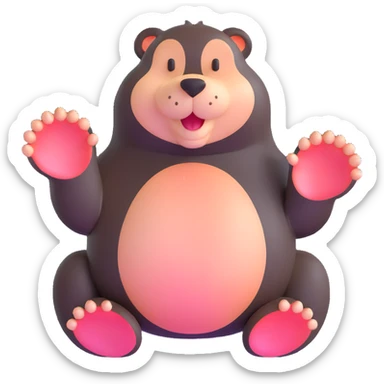 cute mole with large paws sticker