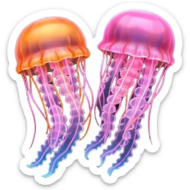 pink and orange jellyfish  sticker