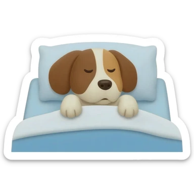 dog waking up its owner sticker