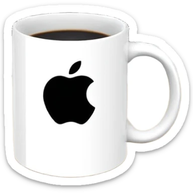 Минималистичный завтрак в Apple-стиле мемоджи: чашка кофе, стильная баночка энергетика и тарелка овсянки с ягодами. Предметы стоят аккуратно рядом друг с другом. Чистый белый фон, эстетика премиум, ярко и визуально привлекательно. sticker