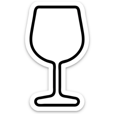 A simple wine glass, outline only sticker