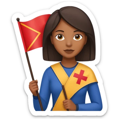 flat Flag holder black woman sticker