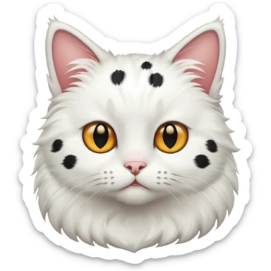 Gato blanco con manchas negras  sticker