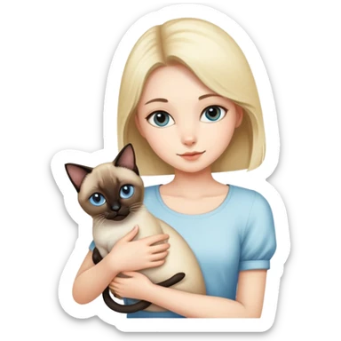Girl holding a Siamese Cats sticker