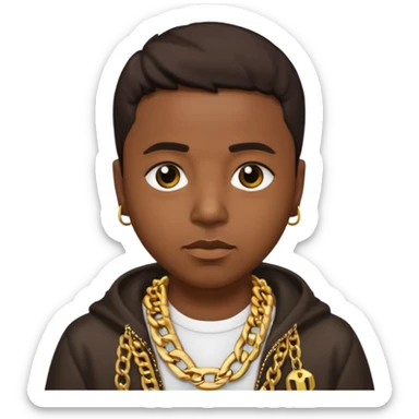 Nas Rapper with dark brown hair sticker