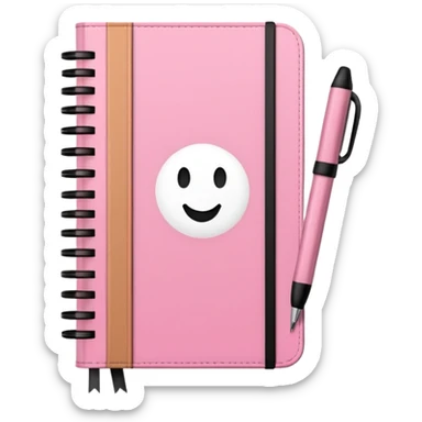 pink and brown striped diaries and pen sticker