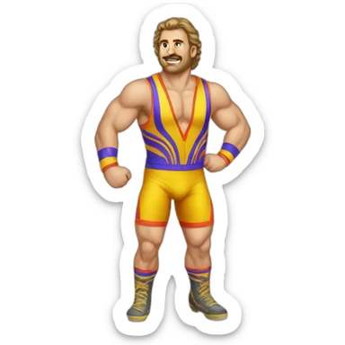 vintage colorful wrestling clothes for white men sticker