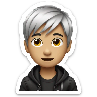 Young boy with emo hairstyle sticker