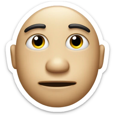 face turned to side with eyes looking sideways  sticker