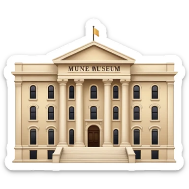 The museum building is decorated in a classic white and beige shade sticker