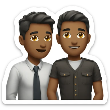 two men flirting each other sticker