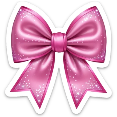 pink sparkling bow sticker