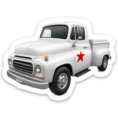 white pick up truck that says star line tours in red ink sticker