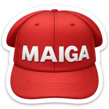 Hat with MAGA sticker
