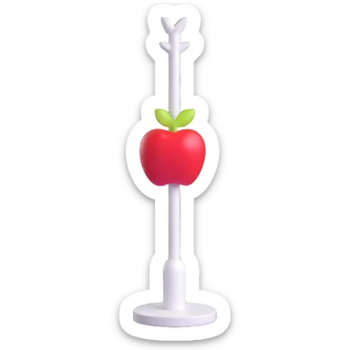 sleek white standing coat rack with apple-inspired minimalist design sticker
