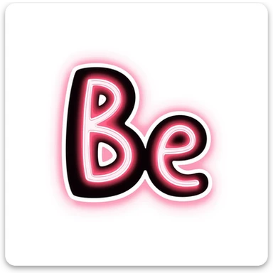 Cyrillic capital letter Б (Be) with bright neon glowing effect sticker