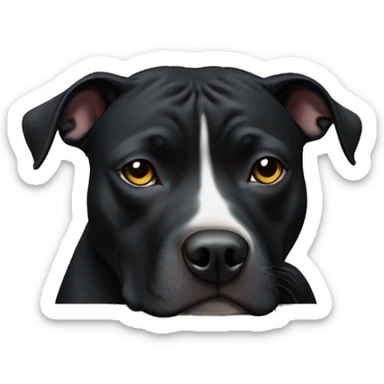 black staffordshire terrier curled up sticker