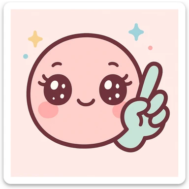 girly emote with a peace sign, long eyelashes, playful expression, kawaii style sticker