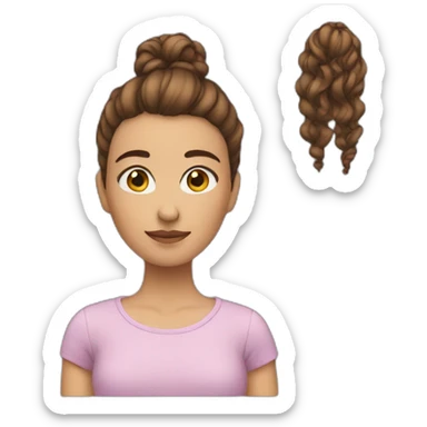 Girl Have a tall hair. Bronw hair sticker