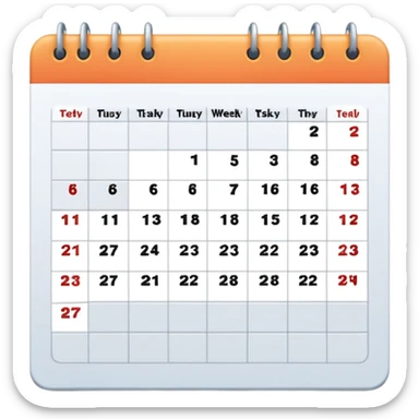 Weekly calendar sticker